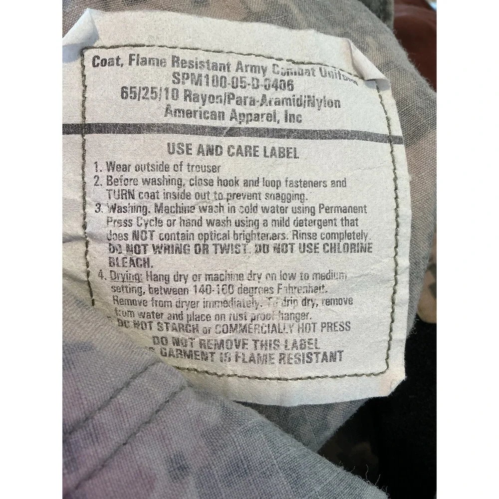 Army Combat FR‎ Jacket SPM100-05-D-0406 Digital Camo Medium American Apparel - Picture 4 of 5
